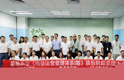 【優(yōu)制咨詢項目動態(tài)】豪恩聲學《精益運營HPS-I期：人效提升與精益車間》項目階段總結會報道